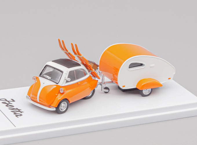BMW Isetta with Ski and Trailer set, orange