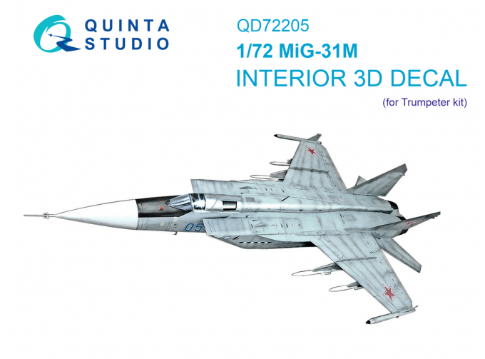 3D Декаль интерьера кабины МиГ-31М (Trumpeter)
