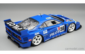 FERRARI F40 LM 3.5L TURBO V8 Team Pilot Pen Racing №56 24h Le Mans (1996) Michel Ferte - Olivier Thevenin - Nicolas Leboissetier - Open Rear Trunck And Engine part - close with magnetic system