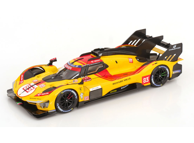 FERRARI 499p 3.0l Turbo V6 Team Af Corse №83 Winner 24h Le Mans (2025) Robert Kubica - Phil Hanson - Yifei Ye, Yellow Red