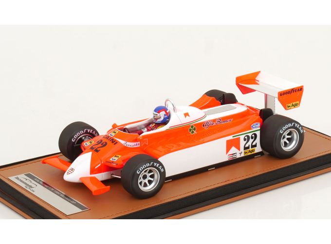 ALFA ROMEO F1 179 №22 Monaco Gp (with Pilot Figure) Patrick Depailler (1980), White Red