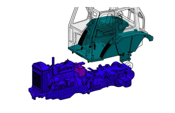 Сборная модель Трактор ЮМЗ-6Л фото версия с задней стенкой для экскаватора