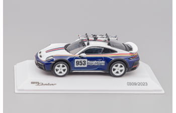 PORSCHE 911 992 №953 Rally Dakar Roughroads With Ski (2023), White Blue