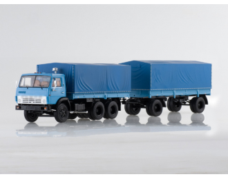 Камский грузовик 5320 с прицепом ГКБ-8350, синий