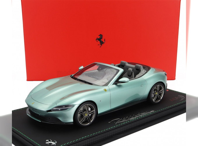 FERRARI Roma Spider Open 2020 - Con Vetrina - With Showcase, Verde Tevere - Green Met