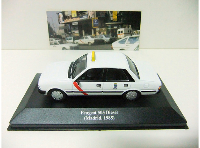 PEUGEOT 505 Diesel (Madrid, 1985), Collection Les Taxis du monde, white