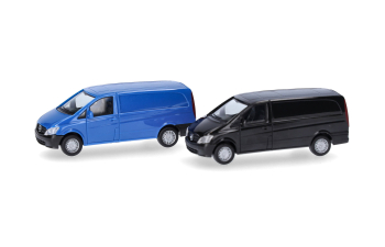Сборная модель набор из 2 моделей MERCEDES-BENZ Vito Kasten (2010), black / blue