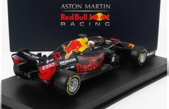 RED BULL F1 Rb16 Honda Team Aston Martin N33 Winner Abu Dhabi Gp (2020) Max Verstappen - Con Pilota E Vetrina - With Pilot And Showcase, Matt Blue Yellow Red