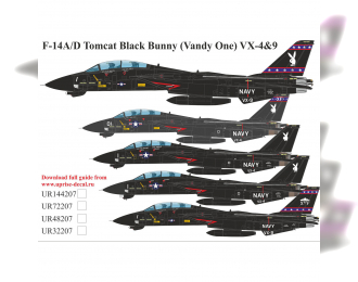 Декаль для F-14A/D Tomcat Black Bunny FFA (удаляемая лаковая подложка)