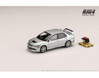 MITSUBISHI Lancer Evolution 9 GSR with engine display model, cool silver metallic