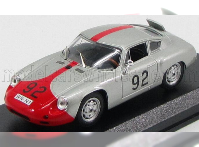 PORSCHE 356 Carrera Abarth Gtl N 92 6th Assoluto - Winner Categoria Gran Turismo Targa Florio 1961 P-e.strahle - A.pucci, Silver Red