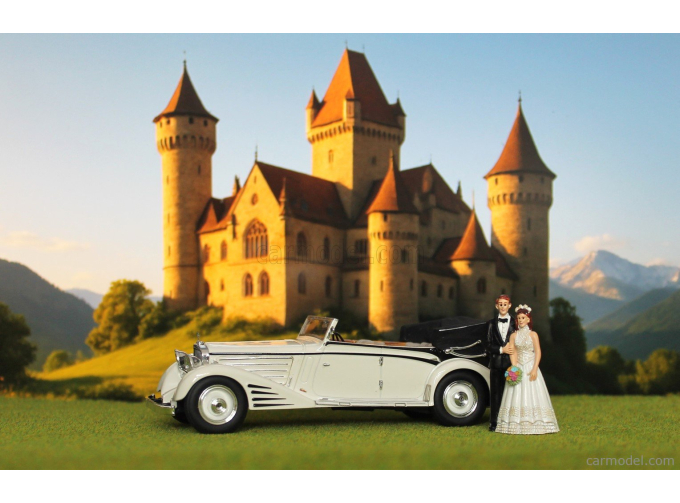 MAYBACH ZEPPELIN DS8 CABRIOLET OPEN 1934 - MATRIMONIO - JUST MARRIED - WEDDING WITH 2 FIGURES