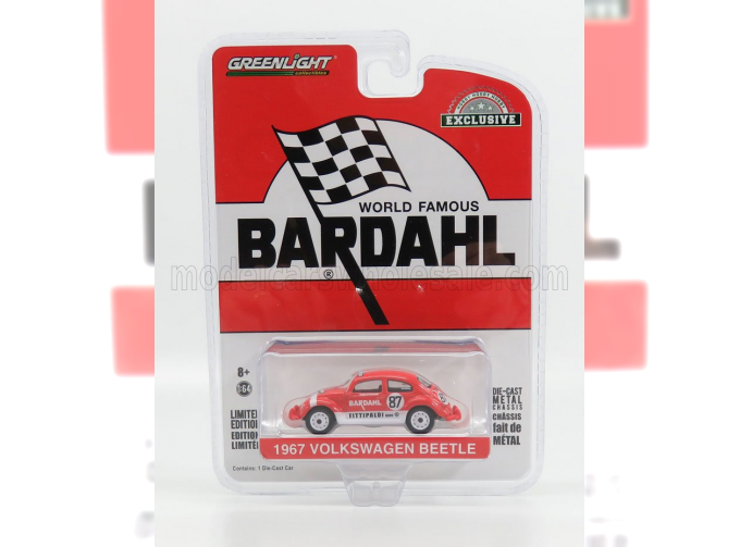 VOLKSWAGEN BEETLE 1600 №87 BARDAHL RACING (1967) FITTIPALDI, RED WHITE