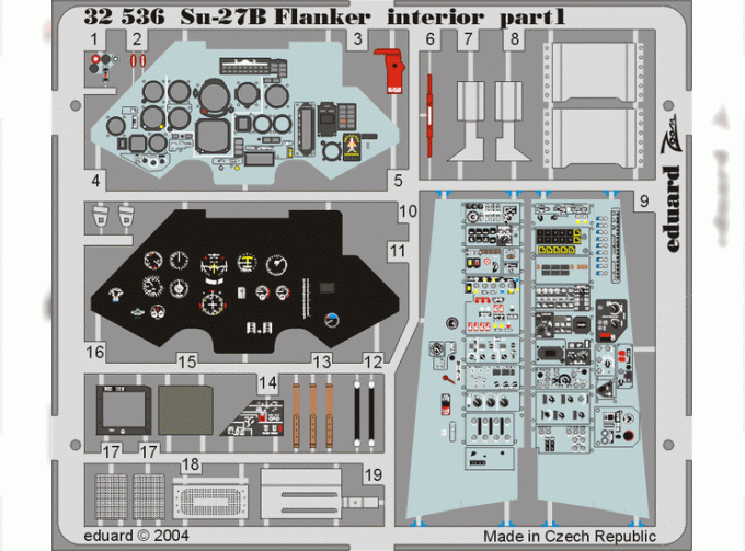 Цветное Фототравление для Su-27B Flanker interior