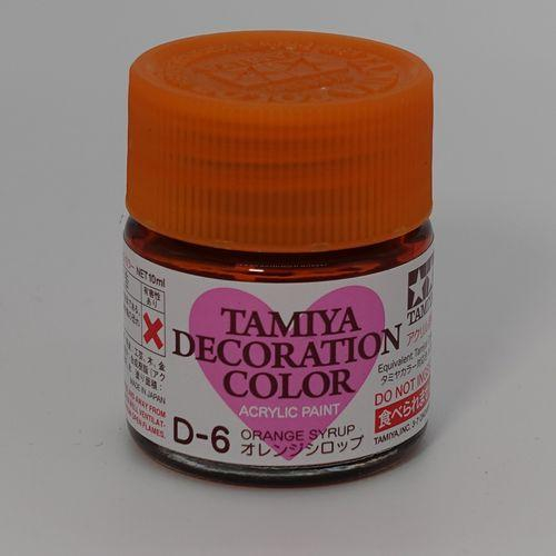 Краска акриловая DECORATION D-6 Orange Syrup (апельсиновый сироп), 10 мл