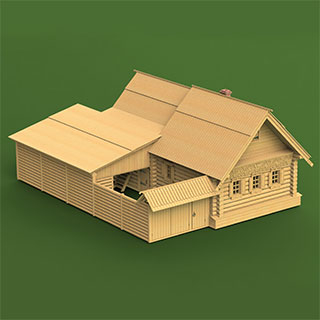 Сборная модель Дом крестьянина из села Илькино, XIX век