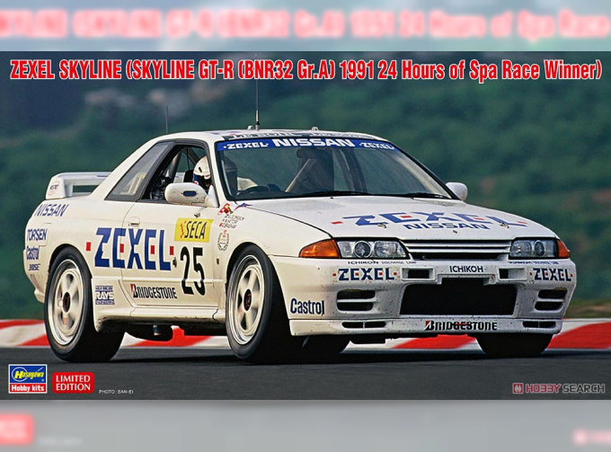 Сборная модель ZEXEL SKYLINE GT-R BNR32 Gr.A 1991 24Hours of Spa Race Winner