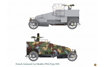 Сборная модель Французский бронеавтомобиль Modele 1914 (тип ED)