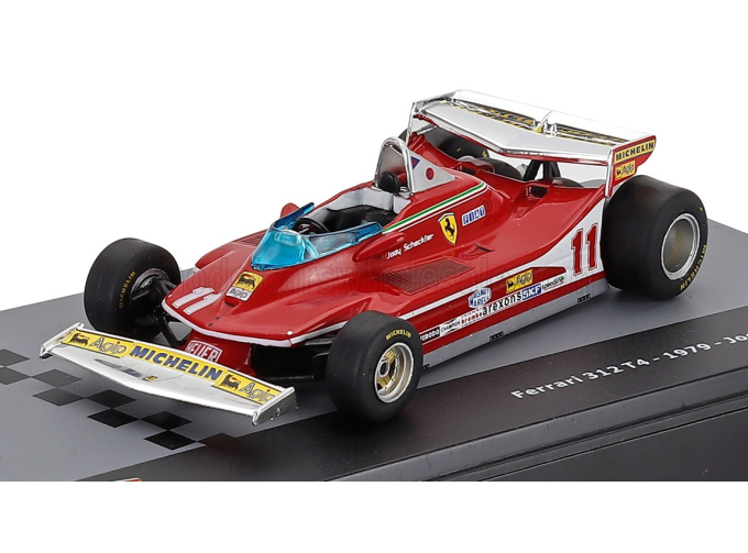 FERRARI F1 312T4 N 11 World Champion Season (1979) Jody Scheckter - Con Vetrina - With Showcase, Red