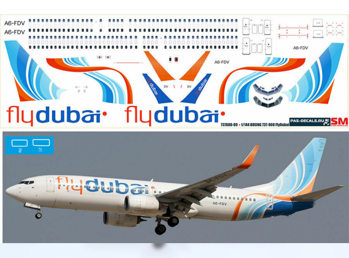 Декаль на Boeing 737-800 Fly Dubai