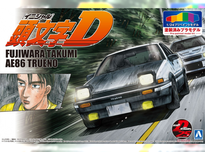 Сборная модель Initial D Fujiwara Takumi AE86 Trueno Project D Ver.