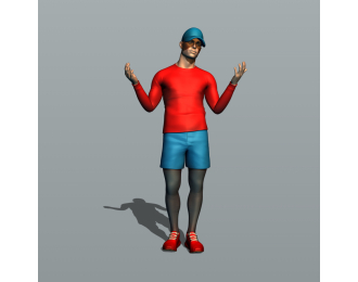 Фигурка Спортсмен разводит руками, окрашенная