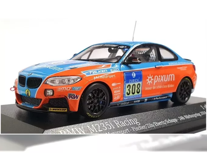 BMW M235i TEAM ADRENALIN MOTORSPORT N 308 24h Nürburgring Zils-Fischer - Ebertz - Schupp (2014), light blue/orange