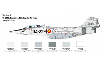 Сборная модель Американский учебно-тренировочный самолет Lockheed TF-104G Starfighter
