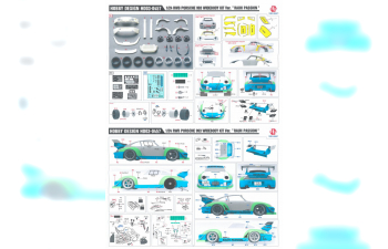 Конверсионный набор RWB Porsche 993 Widebody Kit для моделей Ver."Rauh Passion" (Resin+PE+Decals+Metal parts)