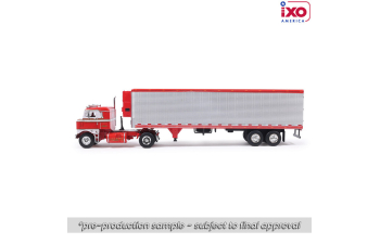 KENWORTH Bullnose with vintage chrome trailer (1950), red and white
