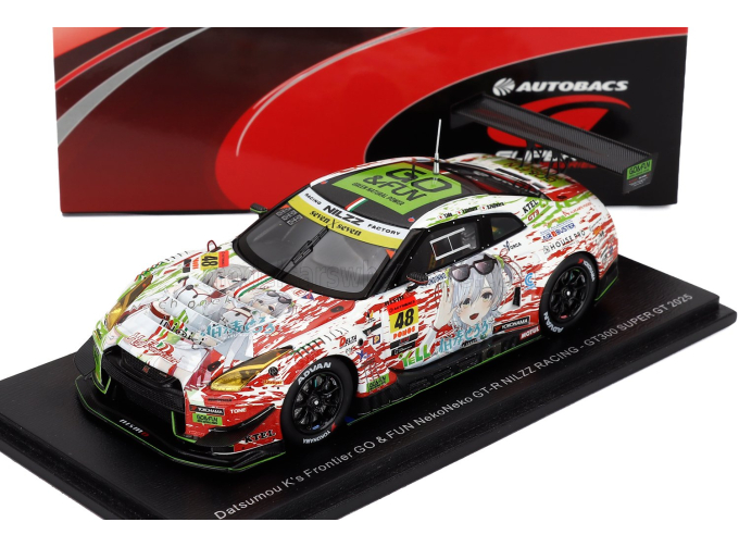 NISSAN Gt-r Nismo Gt3 Team Nilzz Racing №48 Gt300 Class Super Gt (2025) Taiyo Ida - Yusaku Shibata, White Red Green