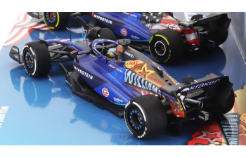WILLIAMS Set 2x F1 Fw45 Team Williams Racing Gulf №23 Las Vegas Usa Gp (2023) + №23 Austin Usa Gp 2023 Alexander Albon, Blue Black