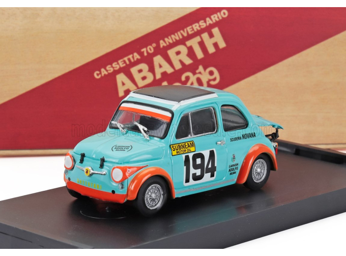 FIAT Abarth 500 595ss Scuderia Novana №194 Rally Pieve Santo Stefano Passo Dello Spino (1971) Vincenzo Gattafoni, Light Blue Orange