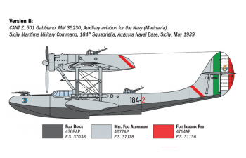 Сборная модель CANT Z.501 Gabbiano Idrovolante Airplane Military Aeronautica Militare