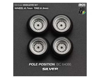 Pole Position Alloy Wheel & Rim set, silver/chrome