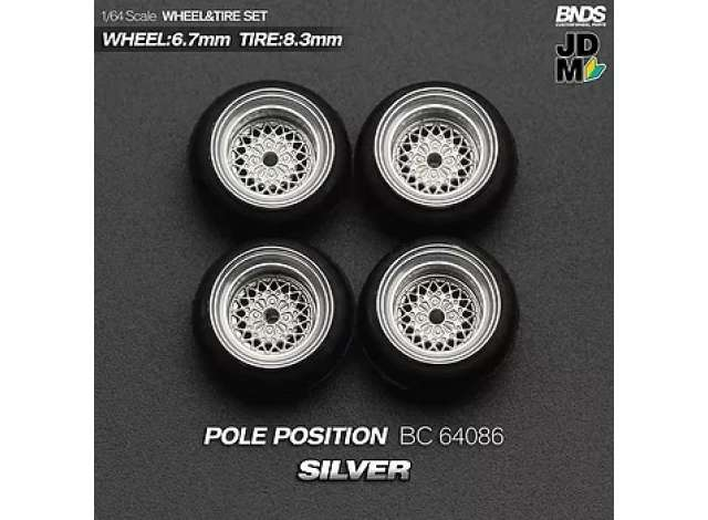 Pole Position Alloy Wheel & Rim set, silver/chrome