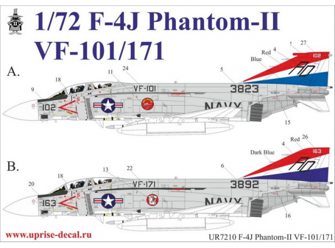 Декаль для F-4J Phantom-II VF-171