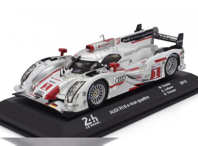 AUDI R18 E-tron Quattro Tdi 3.7l Turbo V6 Hybrid Team Audi Sport Joest №1 Winner 24h Le Mans (2012) Andre Lotter - Marcel Fassler - Benoit Treluyer, White Silver Red