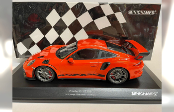 PORSCHE 911 GT3RS (991.2) (2019), orange, platinum wheels