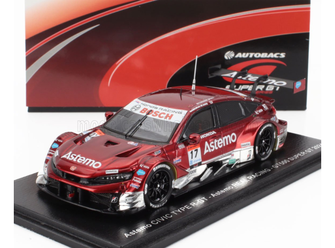 HONDA Civic Type-r Gt Team Astemo Real Racing №17 Gt500 Class Super Gt (2024) Koudai Tsukakoshi - Kakunoshin Ohta, Red Met