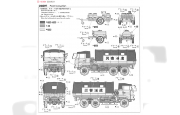 Сборная модель Japan Ground Self Defense Force 3 1/2T Truck с цистерной для воды и кухней