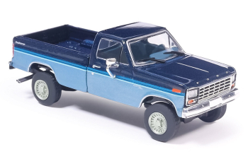 FORD F-150 Custom Explorer Short Bed Styleside 4x2 Pickup (1981), 2 tone blue