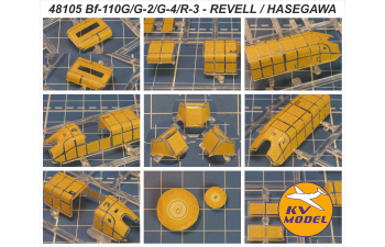Маска окрасочная Bf-110G/G-2/G-4/R-3 (REVELL #04508, #04530, #04857, #85-4164, #85-5839 / HASEGAWA #86141, #86149, #86153, #HM141 / Pro Modeler #85-5933) + маски на диски и колеса
