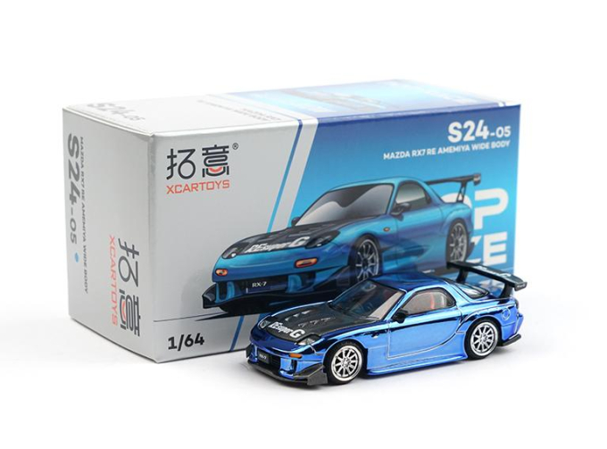 MAZDA RX7 RE Amemiya Wide Body, blue metallic / black