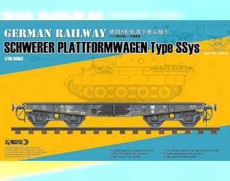Сборная модель Германская Железнодорожная Платформа Тип SSYS (Пластиковые Колеса)