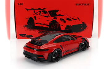 PORSCHE 911 992 Gt3 Rs Coupe Weissach Package (2022) - Black Rims, Red Black