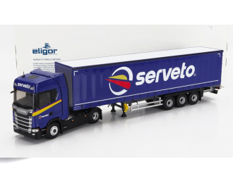 SCANIA S460r Truck Telonato Serveto Transports (2016), blue