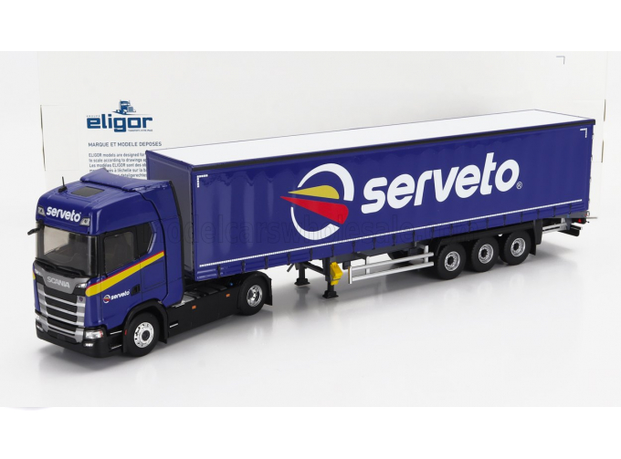 SCANIA S460r Truck Telonato Serveto Transports (2016), blue