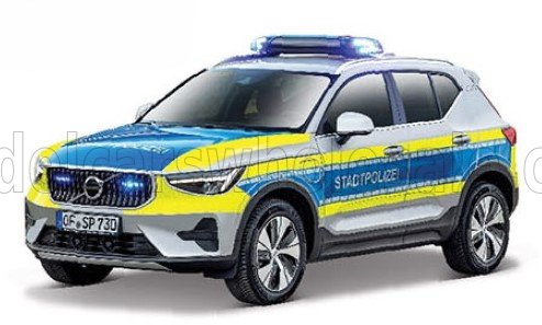 VOLVO Xc40 Recharge Stadt Polizei Police (2023), White Blue Yellow