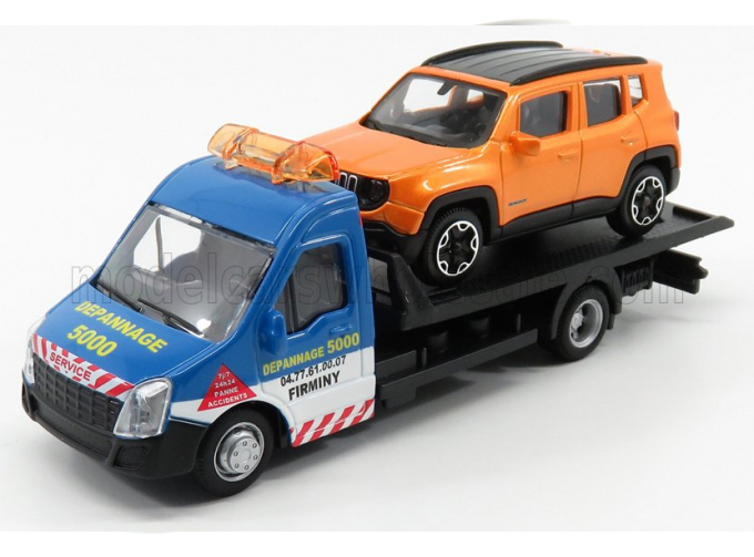 MERCEDES-BENZ Sprinter Soccorso Stradale With Jeep Renegade - Carro Attrezzi - Wrecker Road Service, Light Blue Orange